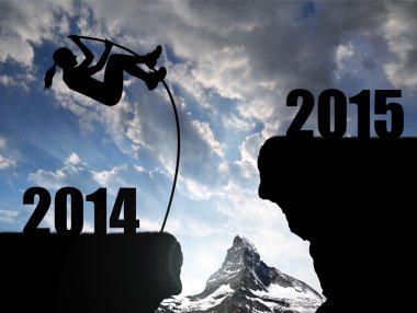 Kız yeni yıl 2015 için atlar