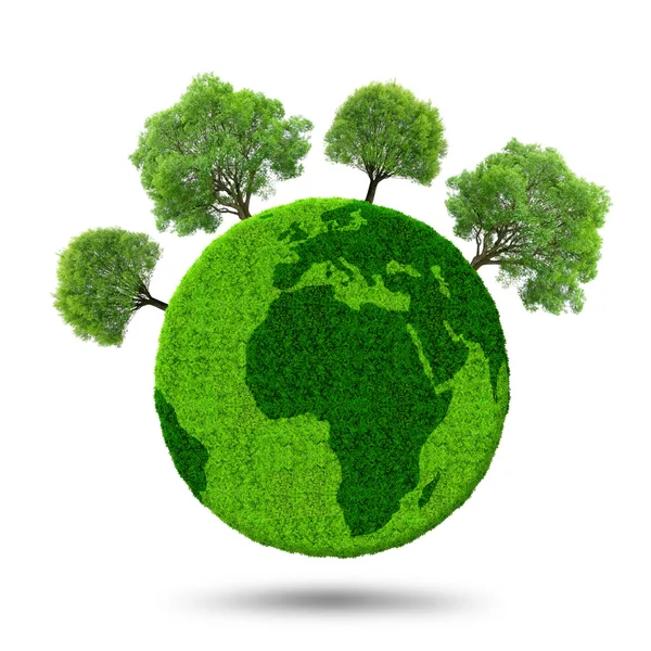 Green planet with trees — Stock Photo, Image