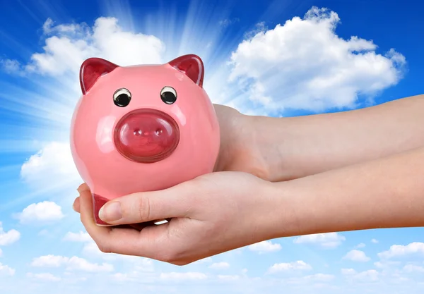 Roze piggy bank — Stockfoto