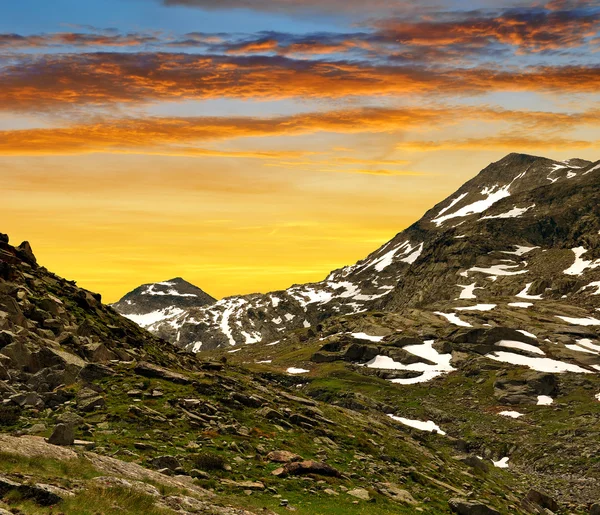Průsmyk Monte Moro ve švýcarských Alpách — Stock fotografie