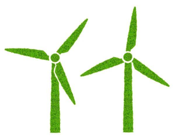Símbolo de turbinas eólicas verdes —  Fotos de Stock