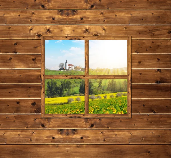 Holzfenster — Stockfoto