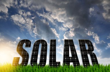 Güneş enerjisi panelleri güneş Word'den