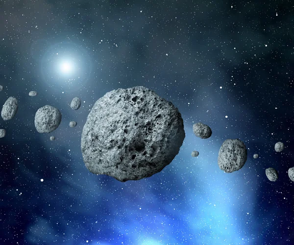 공간에서 벨트 소행성 — 스톡 사진