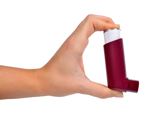 Asthma-Inhalator in der Hand — Stockfoto