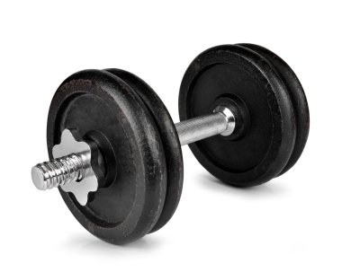 Siyah dumbbell izole