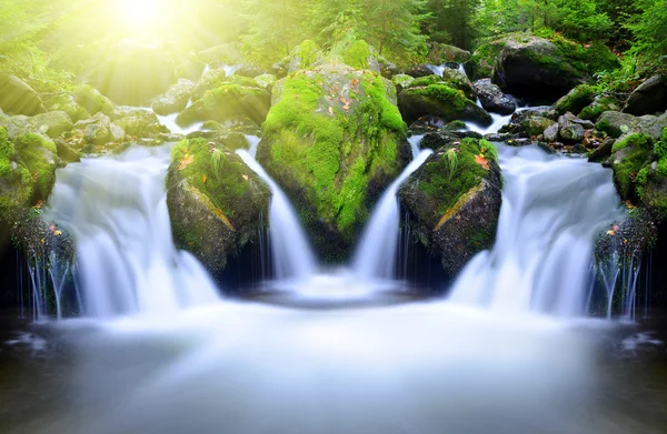 Berg creek in het nationaal park Sumava — Stockfoto