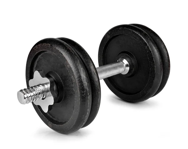 Siyah dumbbell izole — Stok fotoğraf