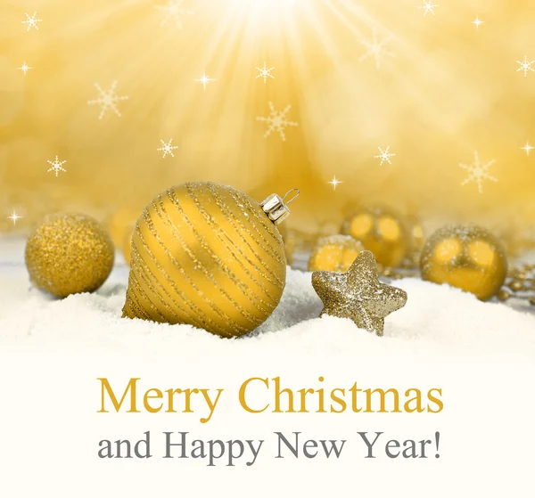 Yellow Christmas decorations — Stock Photo, Image