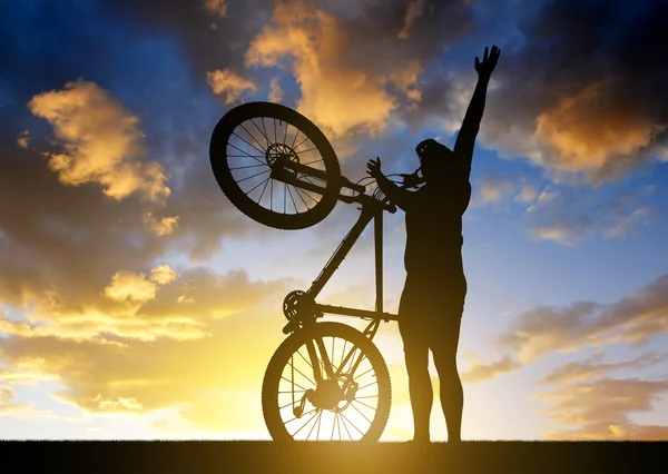 Homem com bicicleta — Fotografia de Stock