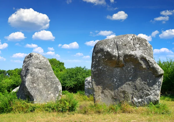 Megalithische Denkmäler Menhire in Carnac — Stockfoto