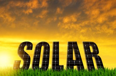 Güneş enerjisi panelleri güneş Word'den