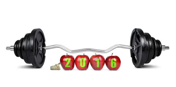 Gezonde resoluties voor het nieuwe jaar 2016 — Stockfoto