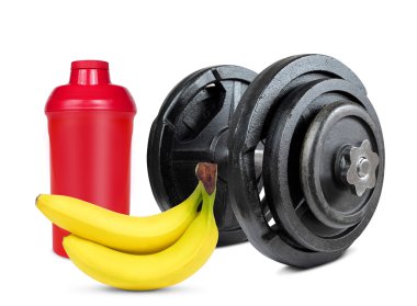 Muz ve protein shaker ile siyah halter