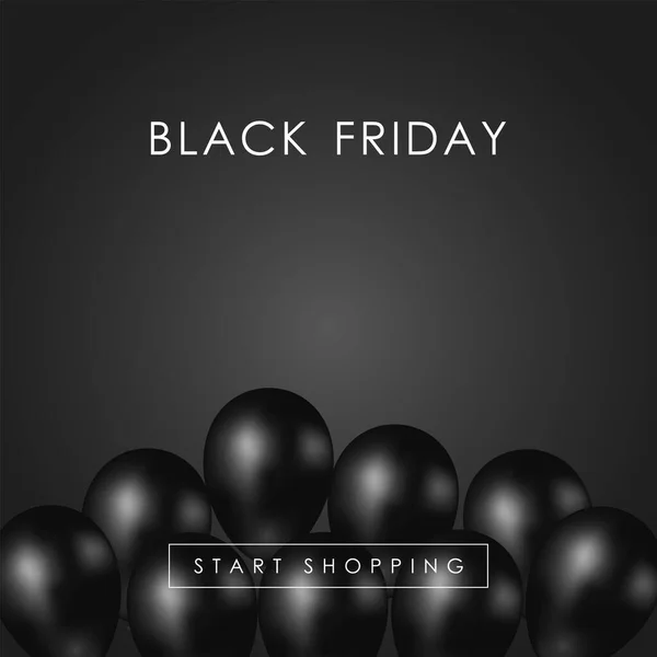 Black Friday Verkauf Hintergrund Mit Luftballons Universeller Vektorhintergrund Für Plakate — Stockvektor