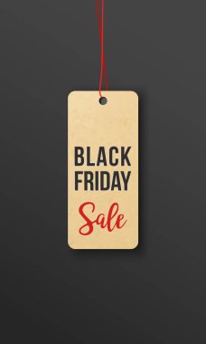 Kara Cuma kağıt afişi. Vektör illüstrasyonu