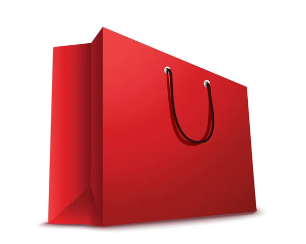 Bolsa Roja Papel Compras Ilustración Vectorial — Archivo Imágenes Vectoriales