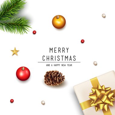 Süslü Noel arkaplanı. Vektör