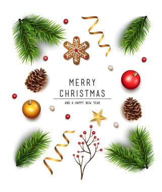 Süslü Noel arkaplanı. Vektör illüstrasyonu