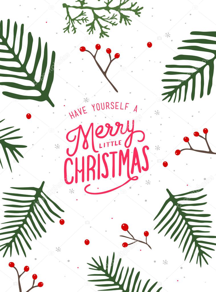 Christmas tree branches background, Vector illustration