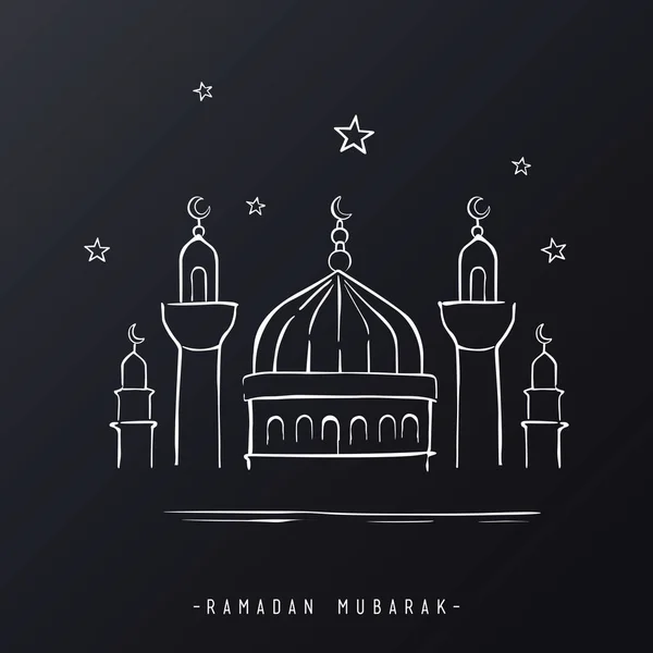 Ramadan Wenskaart Met Maanpatroon Kalligrafie Belettering Achtergrond Vectorillustratie — Stockvector