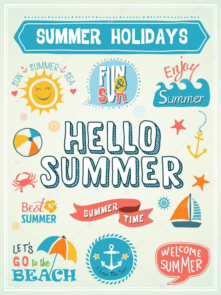 Summer Labels and Design Elements