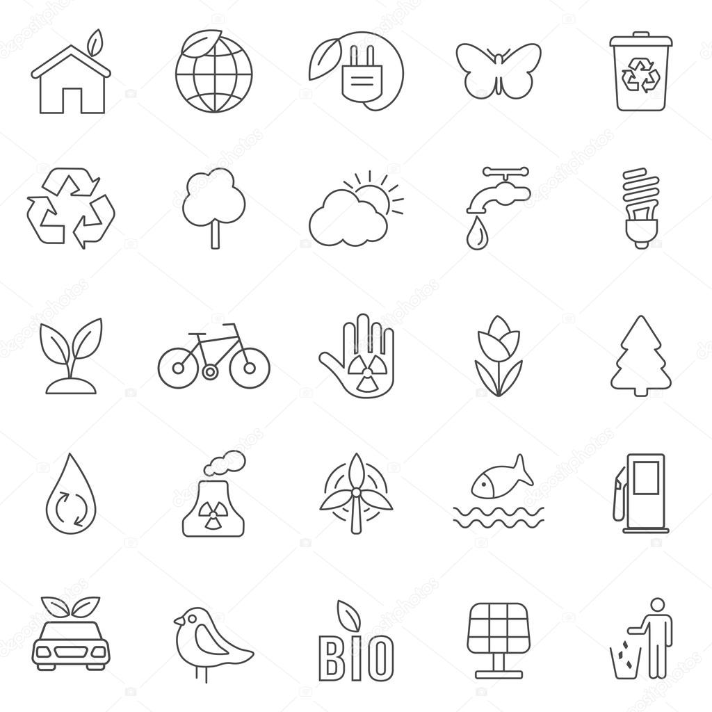 Eco  icons, set