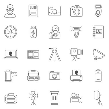 Fotoğraf simgeler, set.