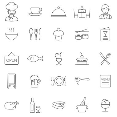 Restoran Icons set.