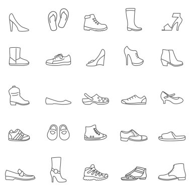 Ayakkabı Icons set.