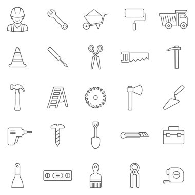 çalışan aracı Icons set.