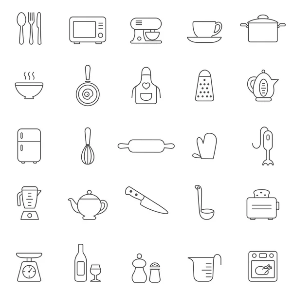 Conjunto de ícones de cozinha e utensílio . — Fotografia de Stock