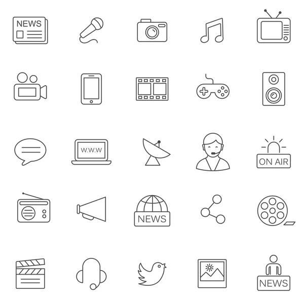 Media  icons, set. — Stock Photo, Image