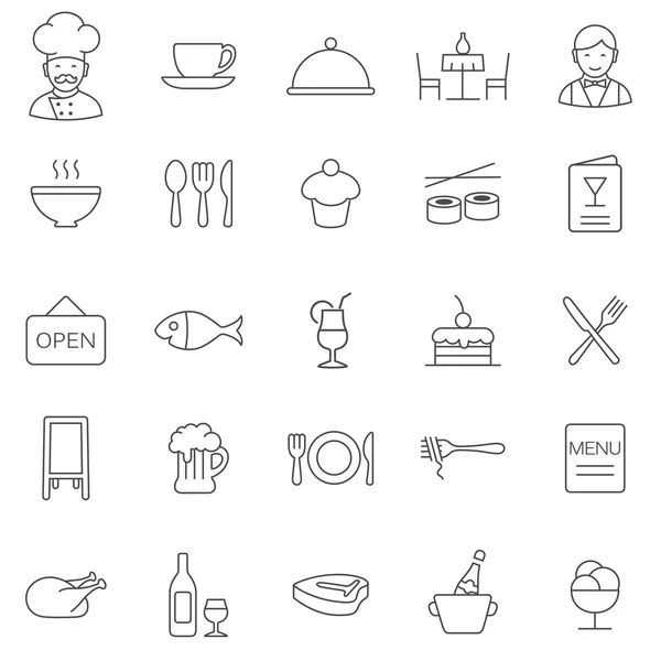 Restaurant  icons, set. — Stock Photo, Image