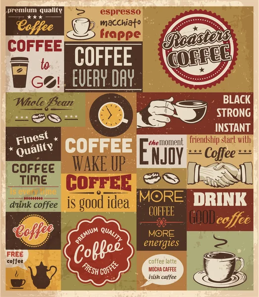 Collection d'éléments de conception de café . — Image vectorielle