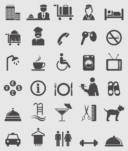 Hotel icons set. — Stock Vector