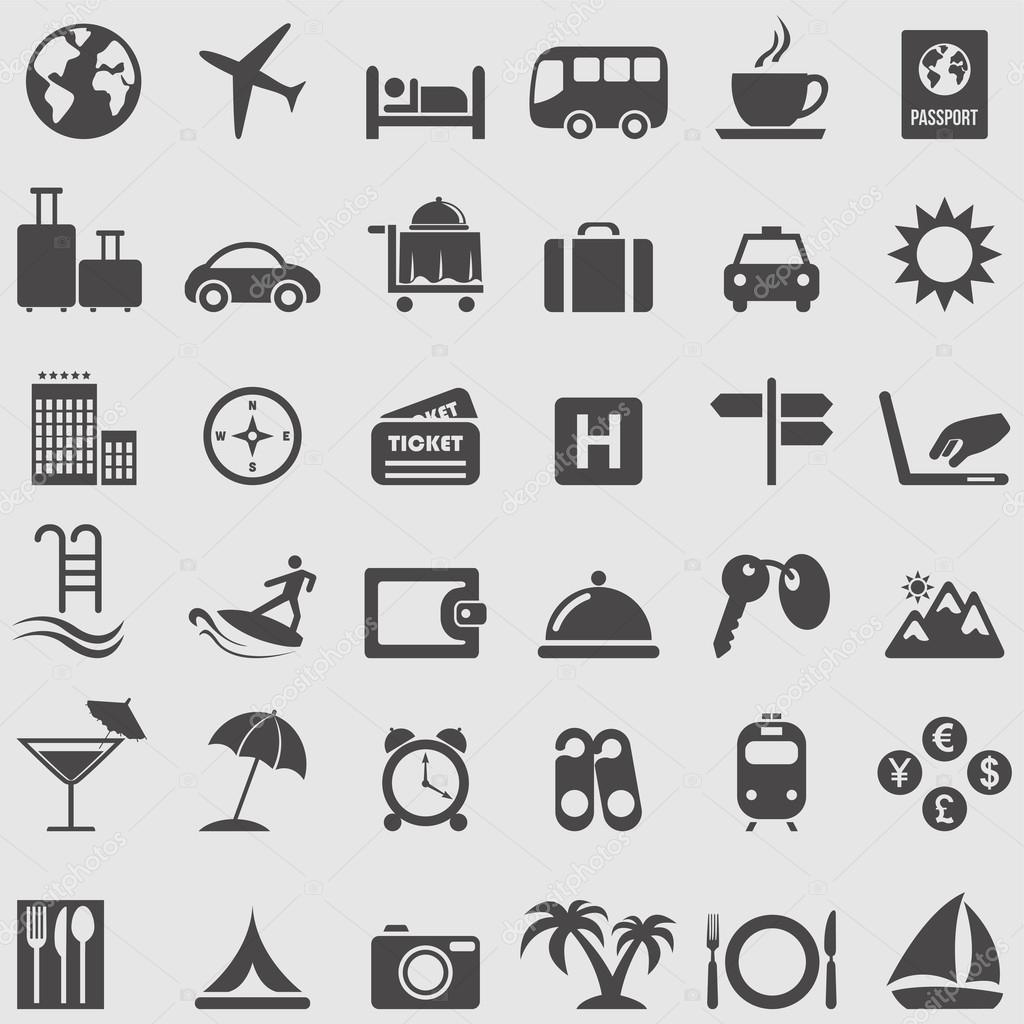 Travel and Tourism icons set.