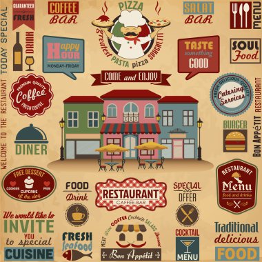 Restoran tasarım öğeleri.