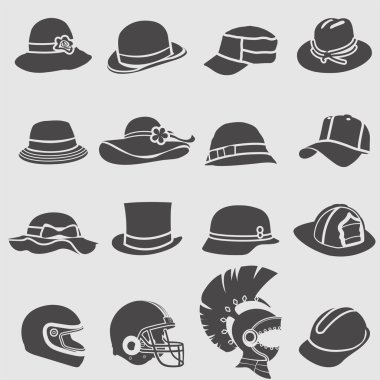 Şapka Icons set.