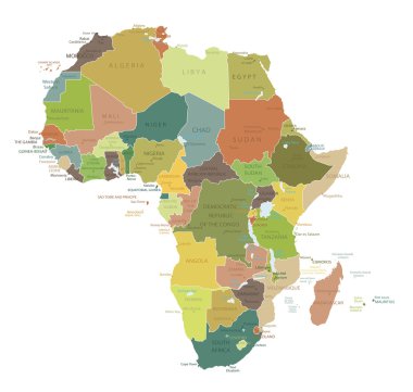 Africa - highly detailed map.
