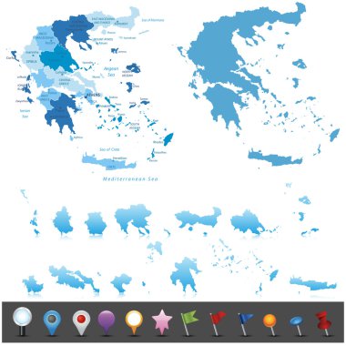 Greece - highly detailed map.