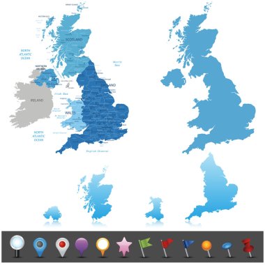 United Kingdom - highly detailed map. clipart