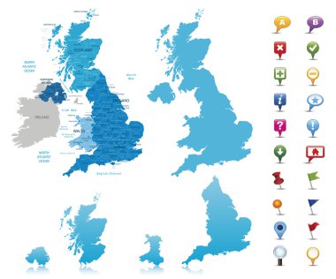 United Kingdom - highly detailed map. clipart