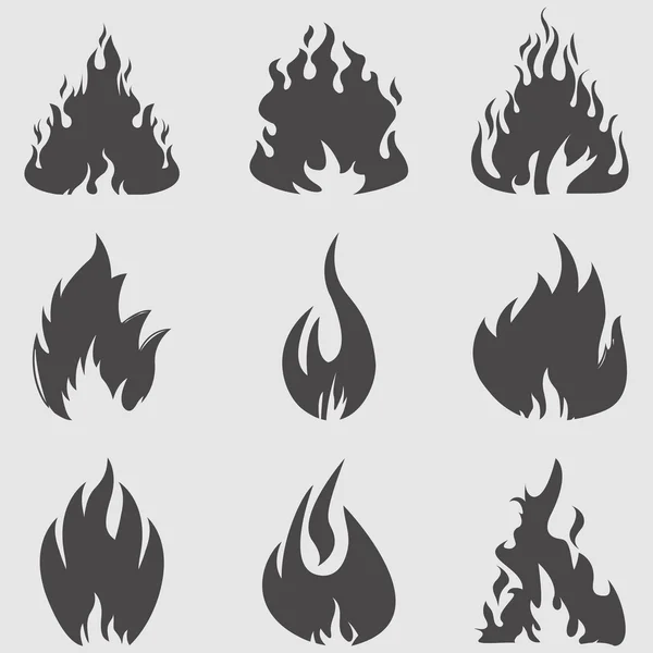 Conjunto de iconos de fuego . — Vector de stock