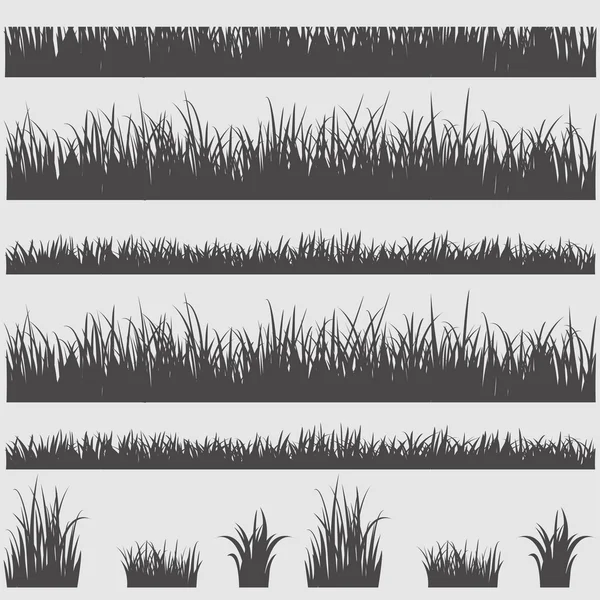 Elementos de silhueta de grama —  Vetores de Stock