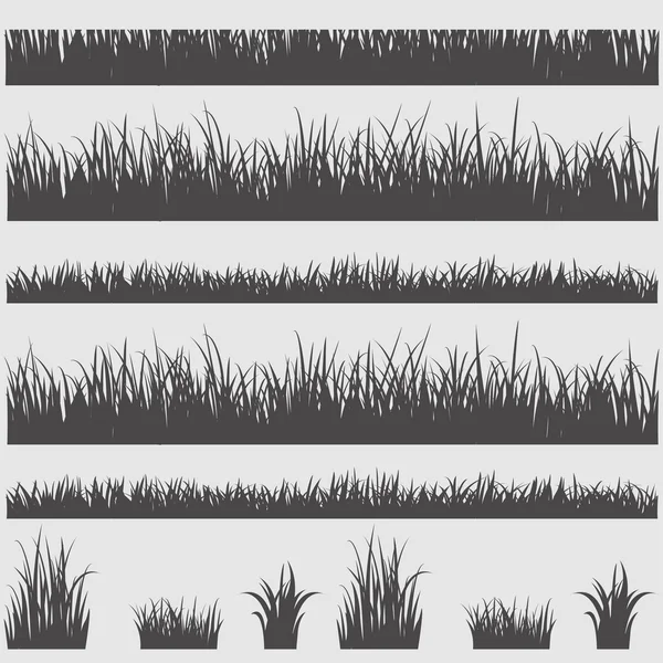 Grass silhouette elements — Stok Vektör