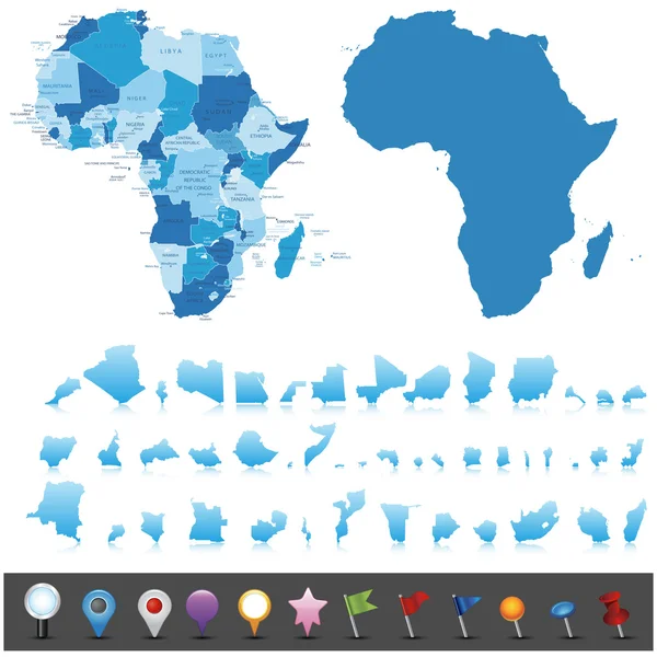 Mapa político de África  . — Archivo Imágenes Vectoriales