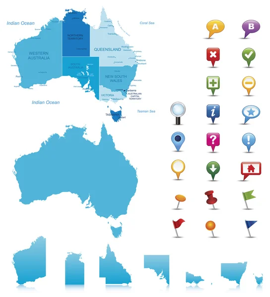 Australia - highly detailed map. — Stock vektor