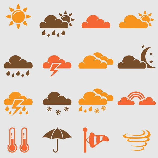 Wettersymbole gesetzt. — Stockvektor