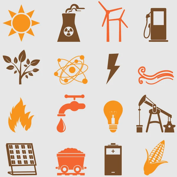 Conjunto de ícones de energia . — Vetor de Stock